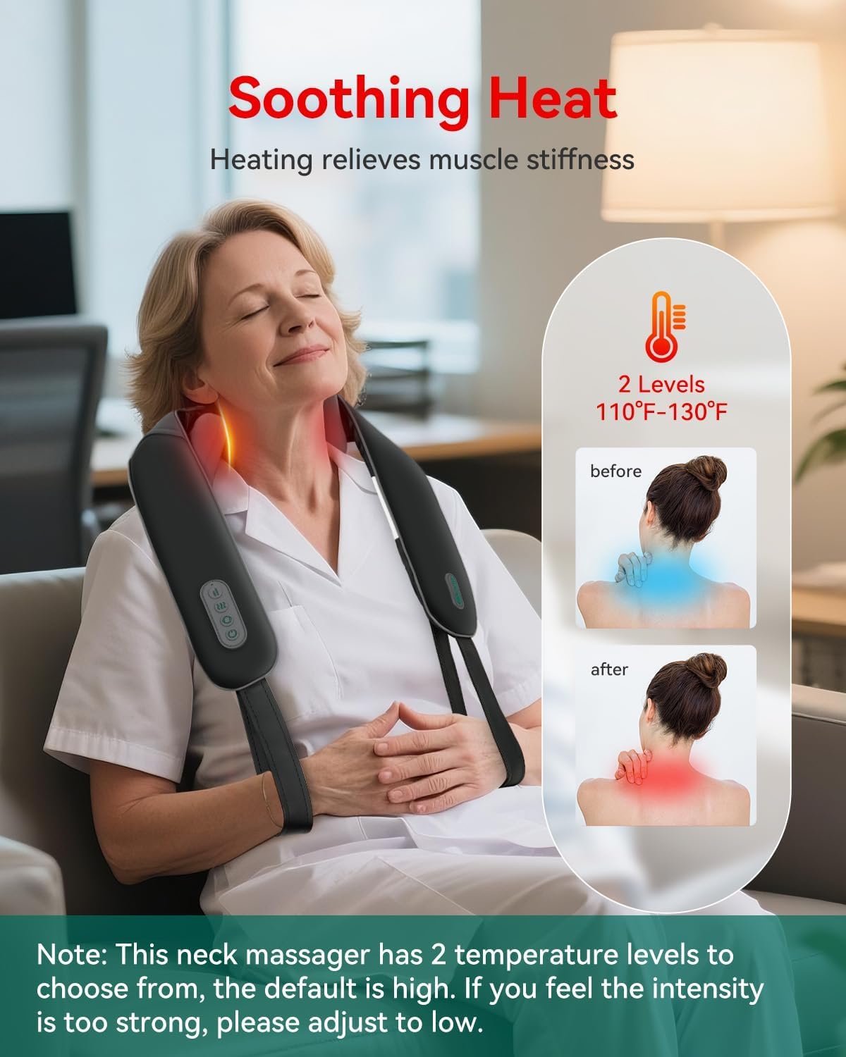 Detalle 2 de Snailax Neck Massager Deep Tissue with Heat