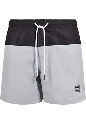 Detalle de Urban Classics Block Swim Shorts per Uomo - Lightasphalt/Black, 4XL