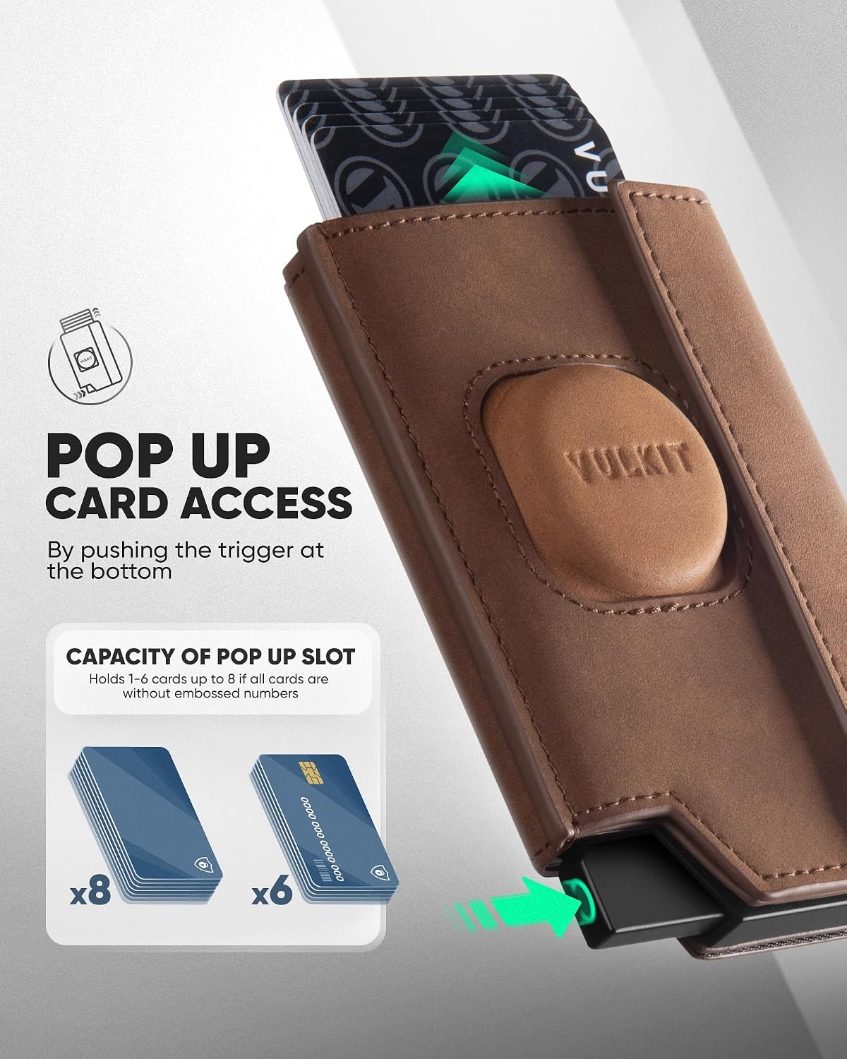 Detalle 2 de VULKIT Mens Card Holder with Airtag Cover 9-card