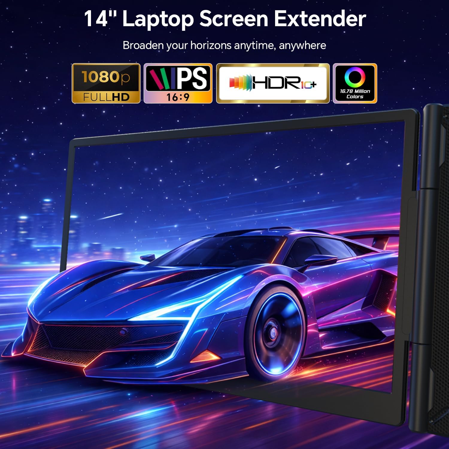 Detalle de FEZOBR Laptop Screen Extender 14" Ultrathin Triple Monitor – 1080P FHD IPS, Plug & Play