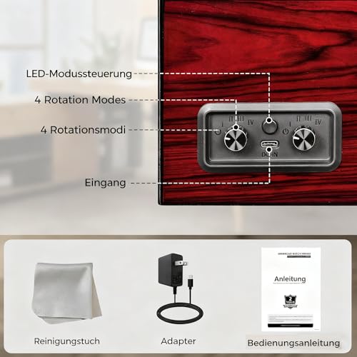 Detalle de ANWBROAD Automatik Uhrenbeweger mit LED Uhrendreher – Stilvolle Aufbewahrung und sanftes Drehen