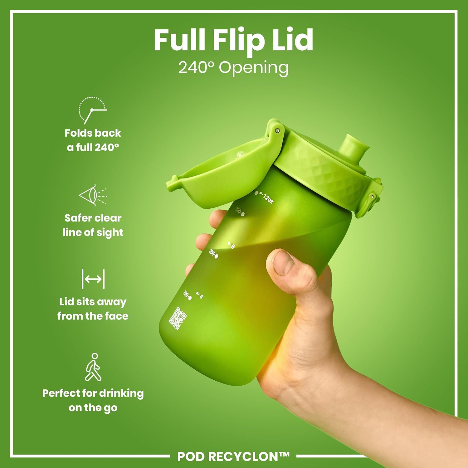 Detalle 2 de Ion8 Kids Water Bottle (350 ml) – Leak-Proof, Easy Open, Dishwasher Safe