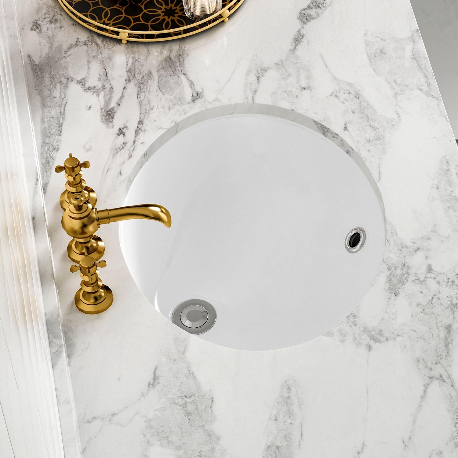 Detalle 2 de SmartSylva SS02-T143-WH Oval Undermount Ceramic Bathroom Sink, White