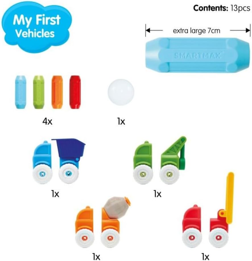 Detalle de SmartMax My First Vehicles Magnetic Play Set, 13 Pieces