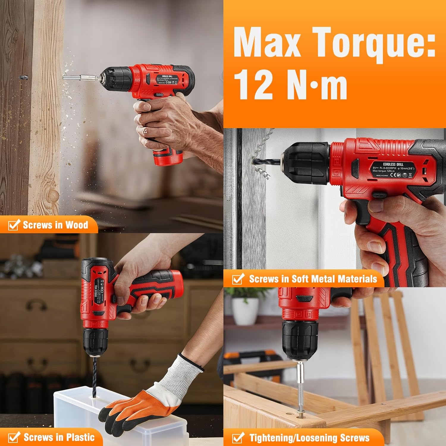 Detalle 2 de Set utensili 233 pezzi con trapano a batteria