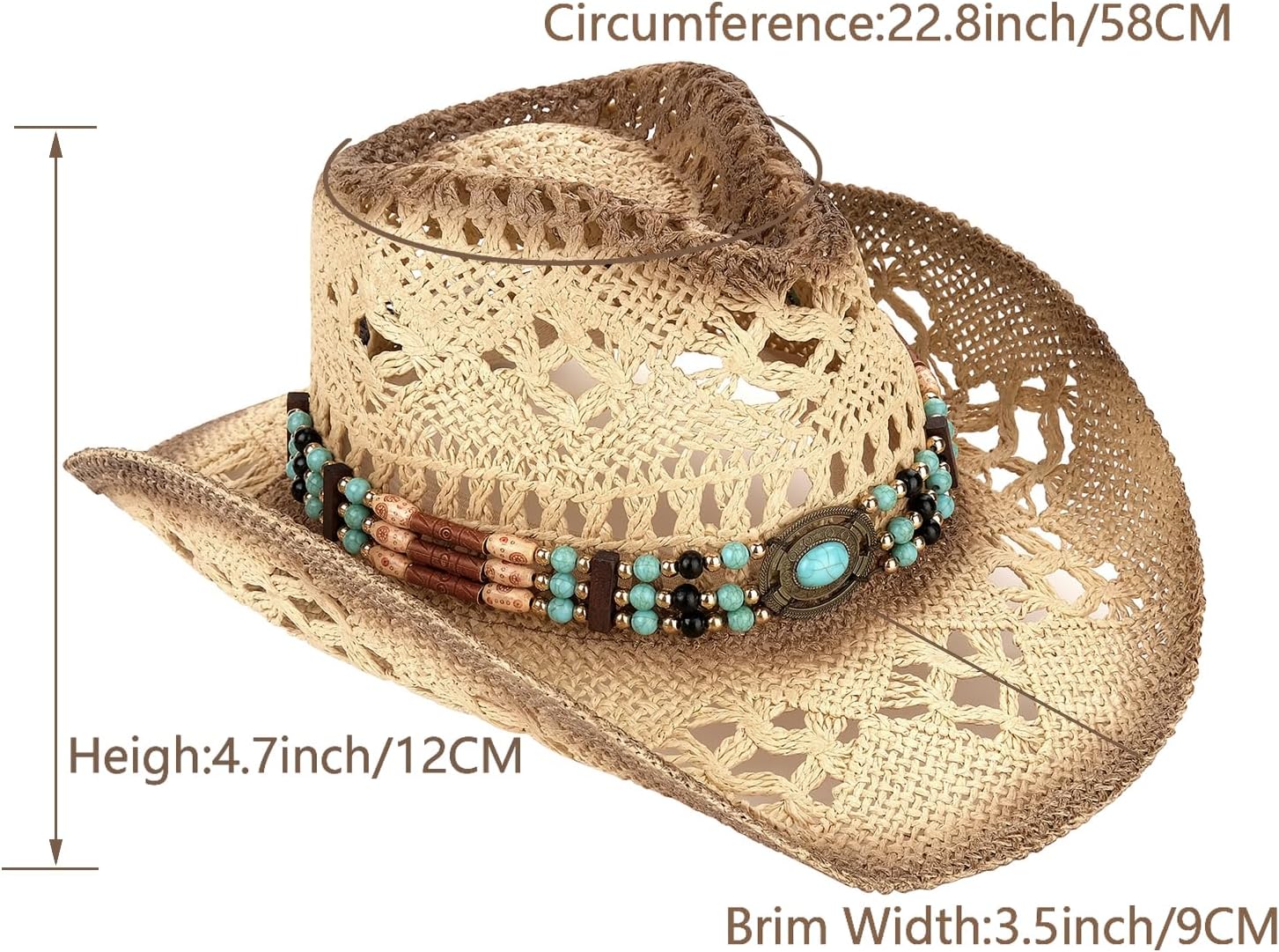 Thumbnail 4 de Foeran Straw Cowboy Hat