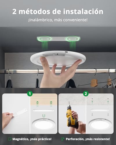 Detalle 2 de Bojim Lámpara inalámbrica con sensor de movimiento para baño y trastero – 6000 mAh, IP44