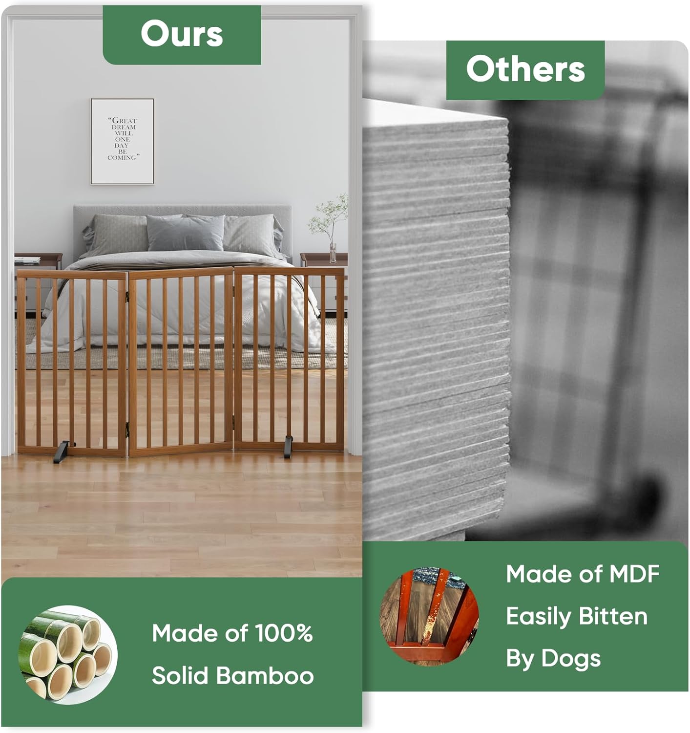 Thumbnail 5 de Tall Dog Gates for Doorways 3-Panel Walnut