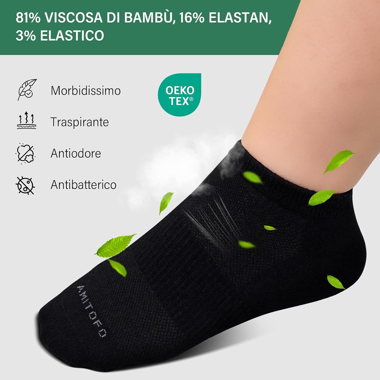 Thumbnail 3 de ZAKASA Calzini Bambù Corti Uomo 81% fibra