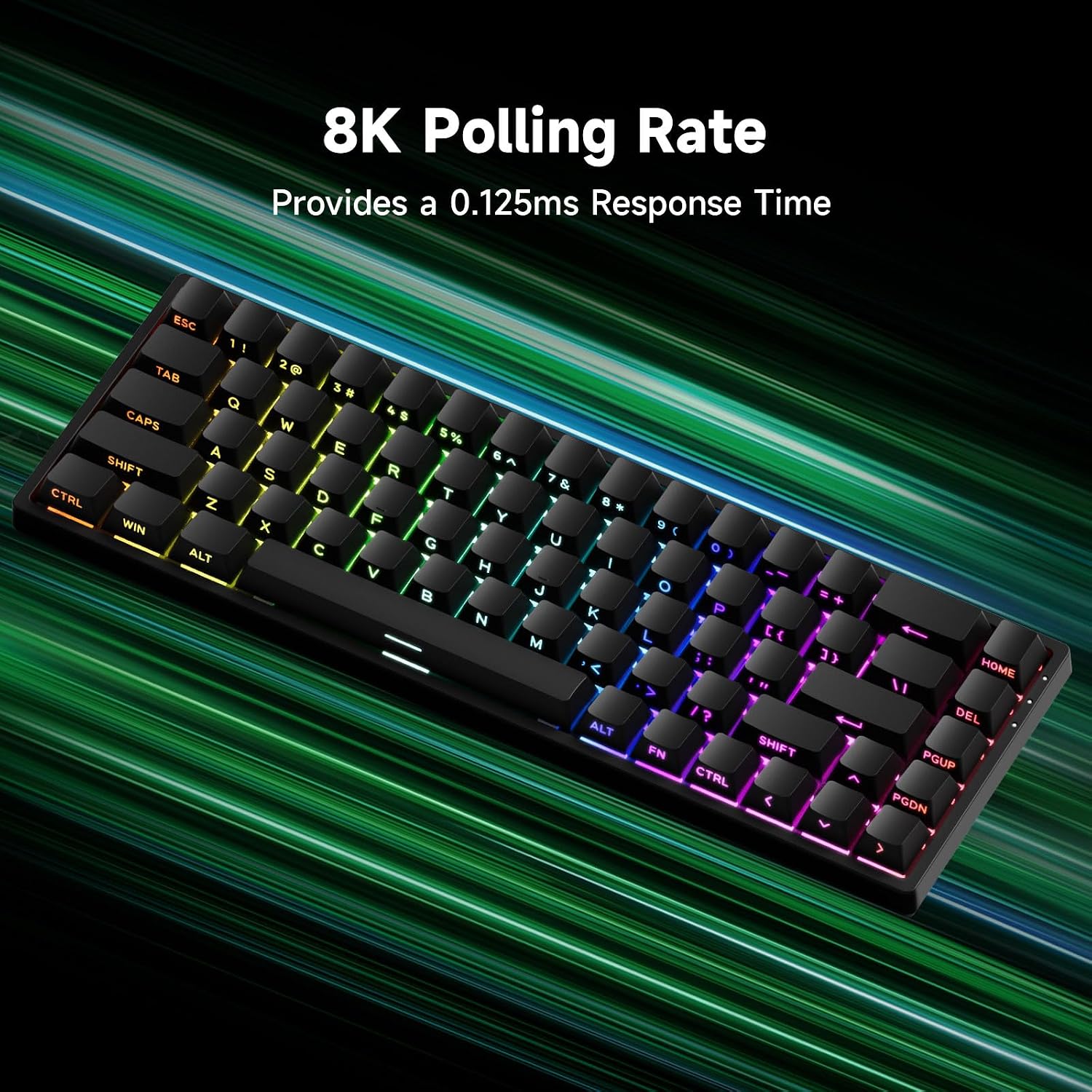 Detalle de MONSGEEK Clavier à déclenchement rapide FUN68 HE – 65% compact, RGB ARGB, interrupteurs magnétiques Glare