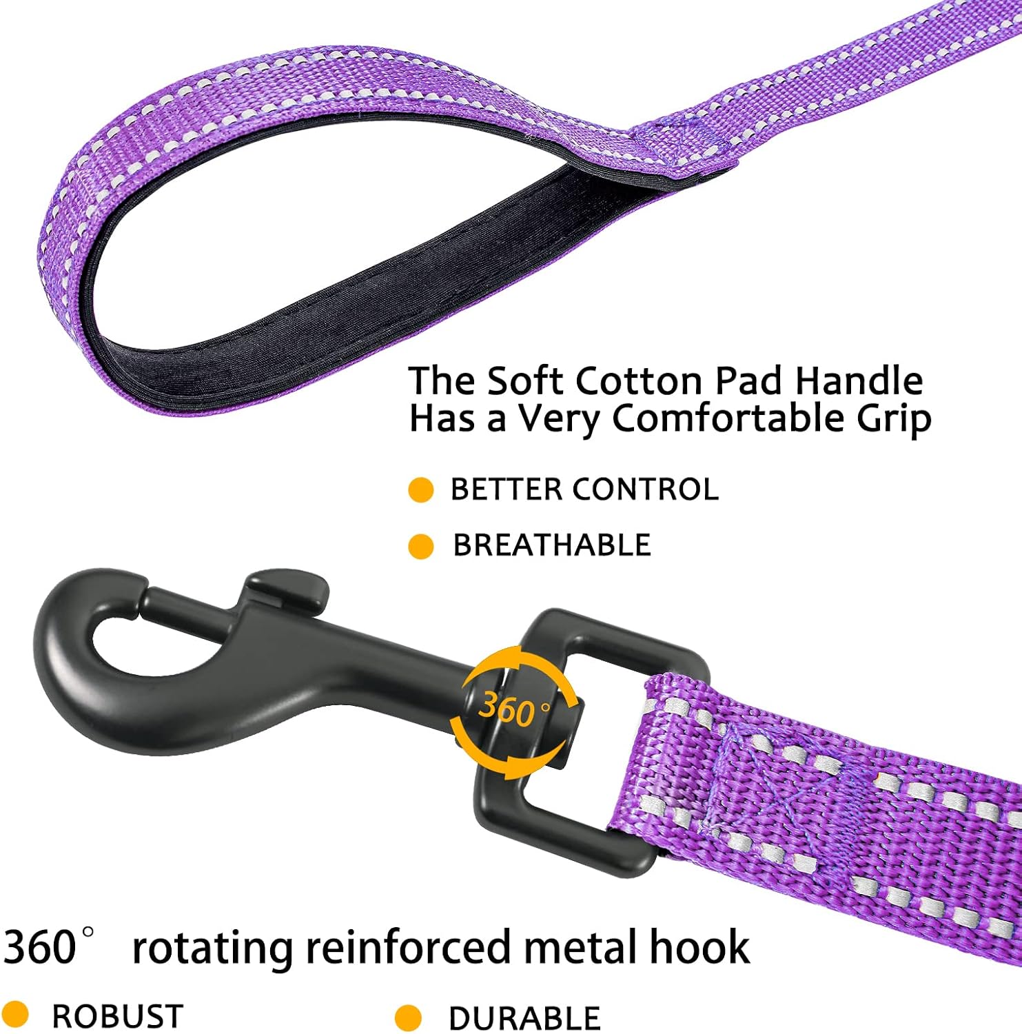 Detalle de COMSLE Long Leads for Dog Training (3m–20m) extra long nylon dog lead with rotating buckle