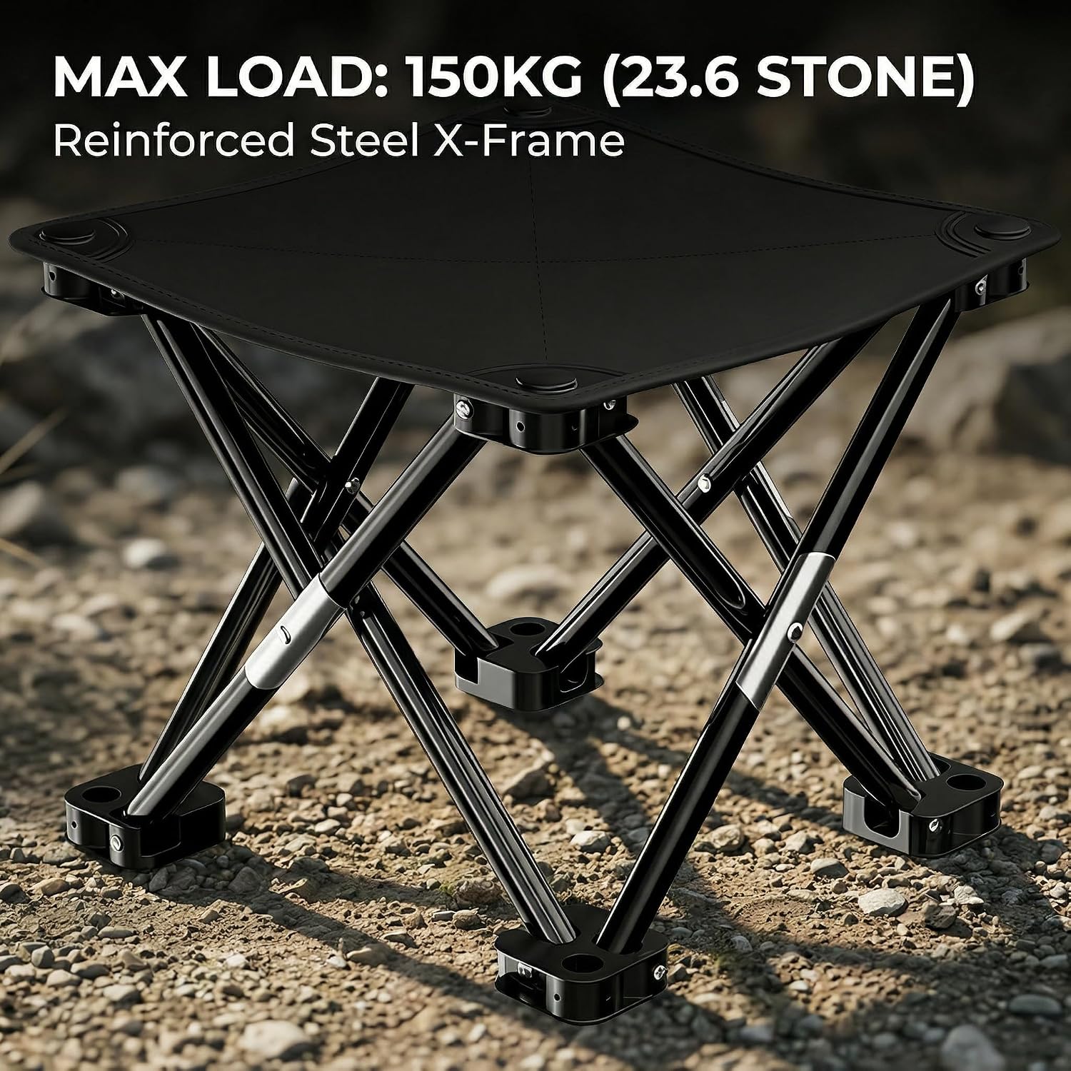 Detalle de HOUSLUX Folding Stool: Compact, Stable Seating for Outdoors and Indoors