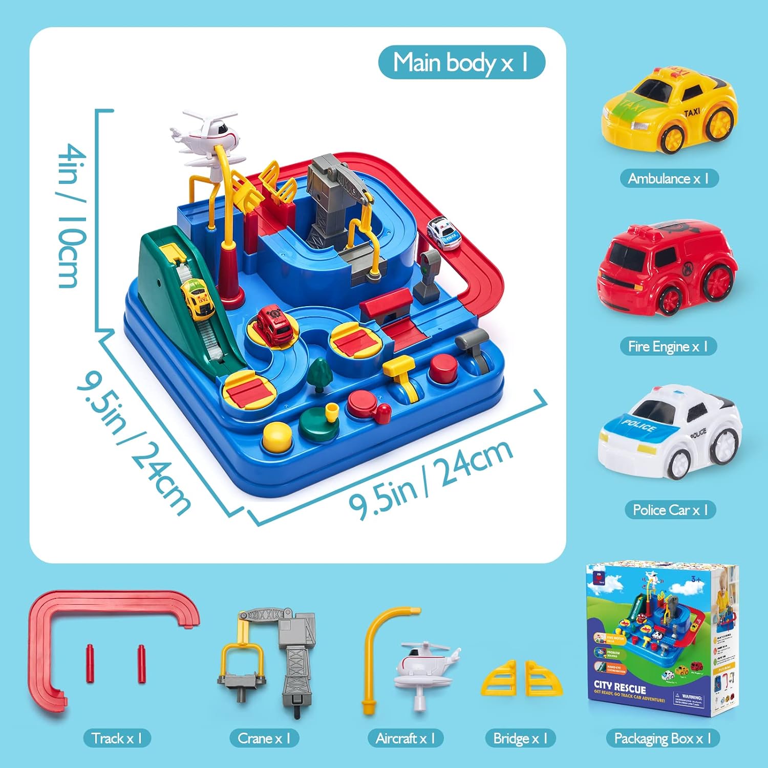 Thumbnail 6 de Hahaland Kids Car Race Track for 3 Year Olds
