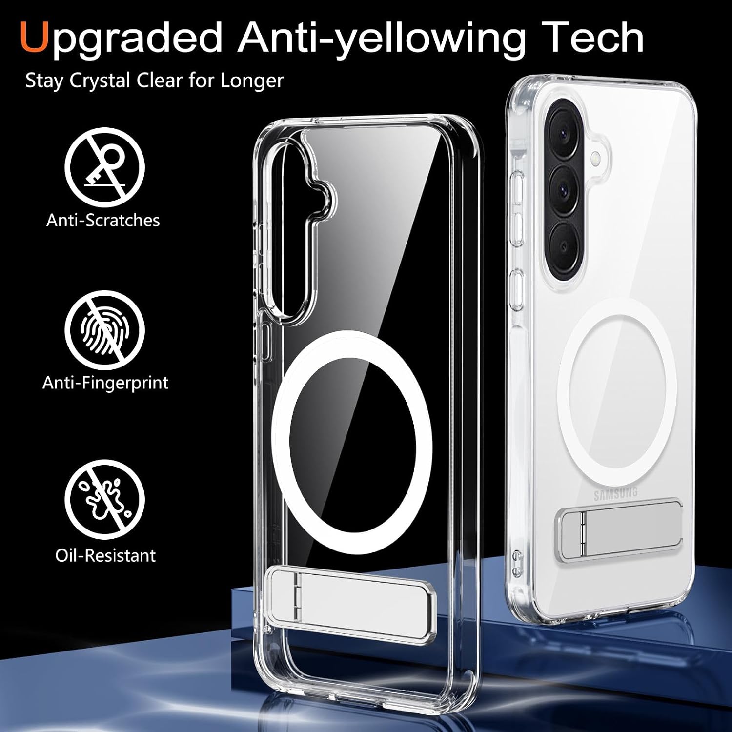 Detalle de XTCASE Coque magnétique pour Samsung Galaxy A27 – Transparente, anti-choc et support Invisible
