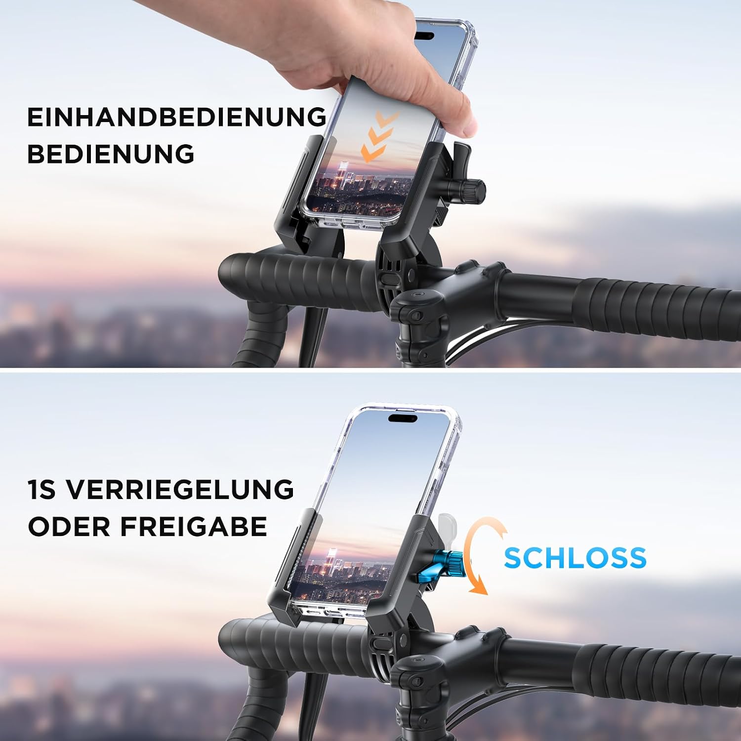 Thumbnail 2 de Miracase Handyhalterung Fahrrad [2026] Universal – 360° Lenkerhalterung für Smartphone
