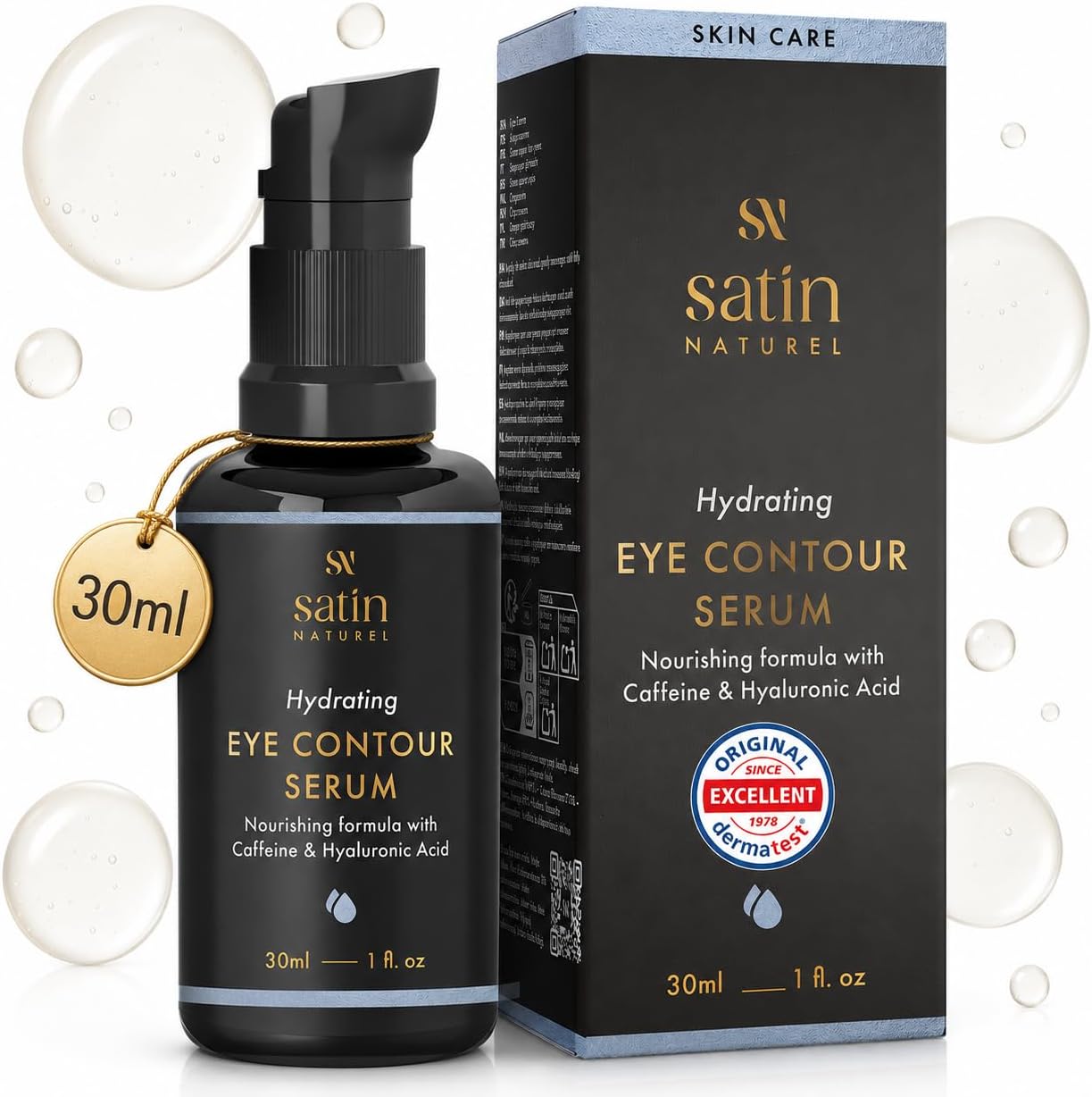Detalle de Satin Naturel Gel-Crème Contour des Yeux 30 ml – soin hydratant anti-rides, anti-cernes et anti-poches