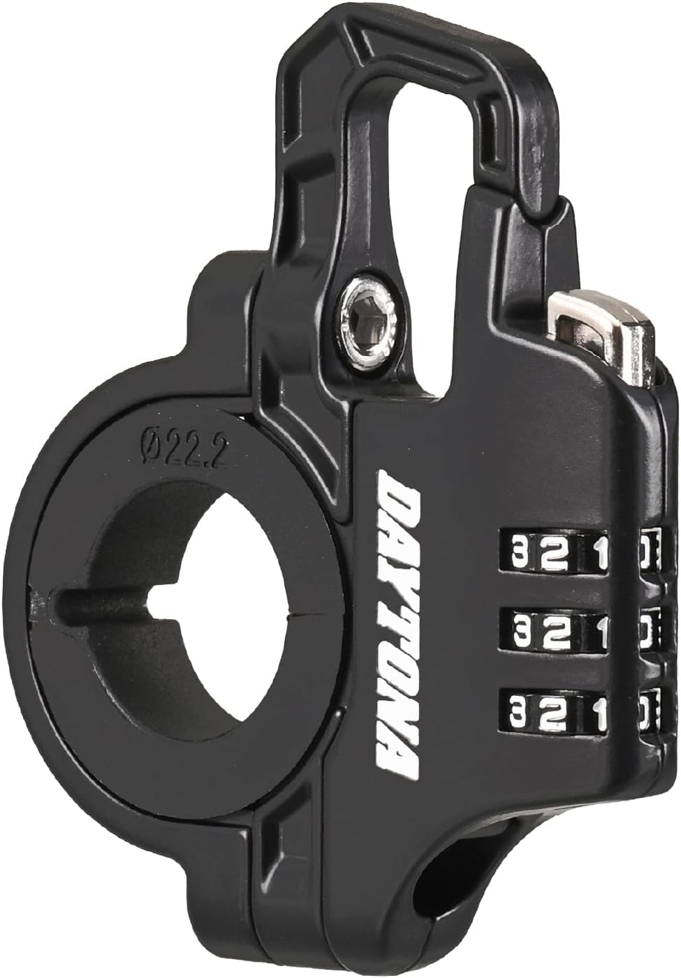 Detalle de デイトナ スレンダーヘルメットロック 42183 ダイヤル式・本体幅12mm・ブラック