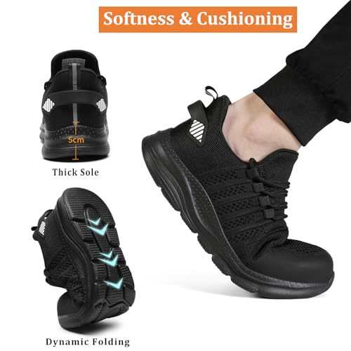 Thumbnail 6 de Safety Trainers Men Steel Toe Cap Trainers by LUPWEE – Black, UK 9.5
