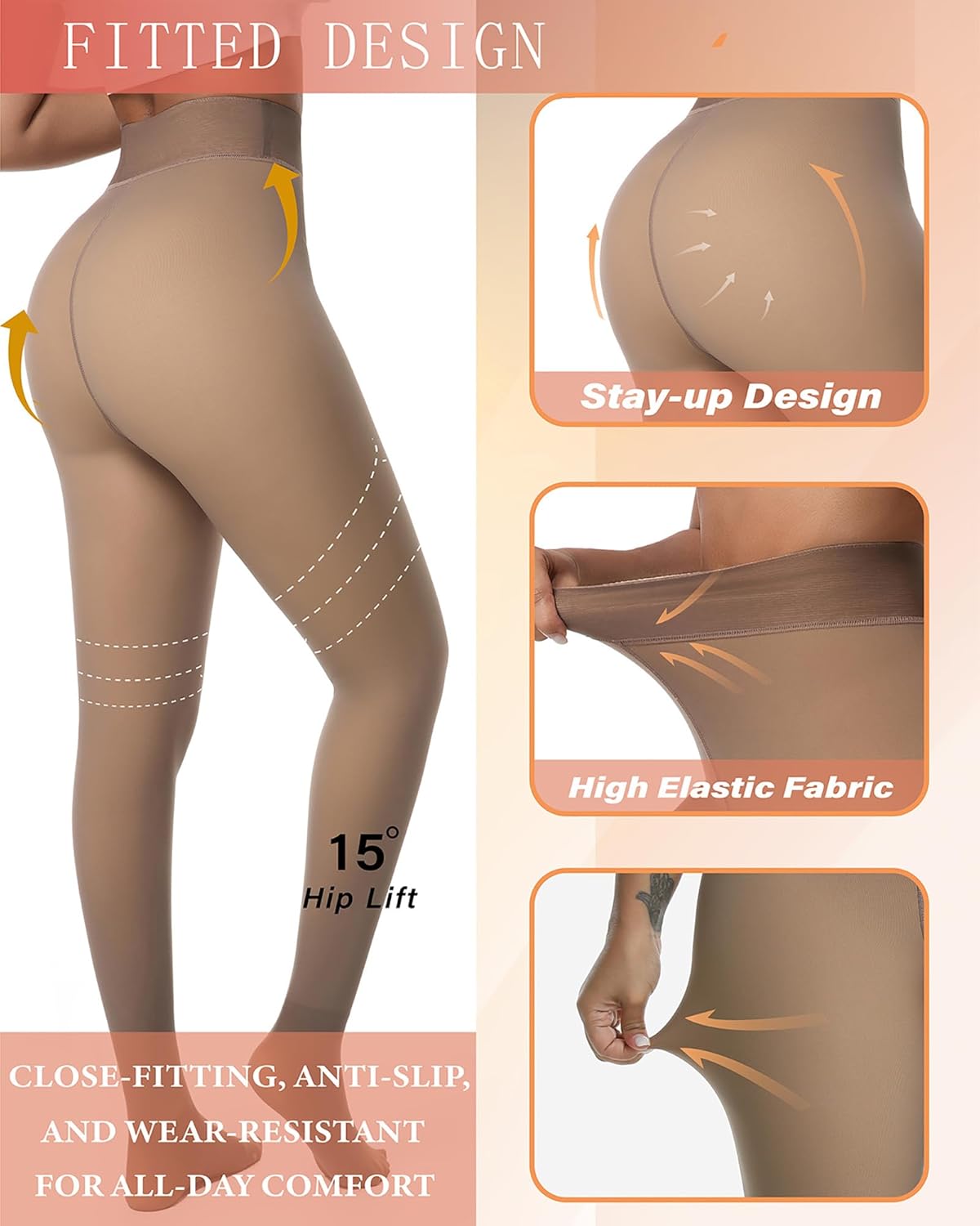 Detalle de DIKER Thermo Strumpfhose Damen 220g Fleece