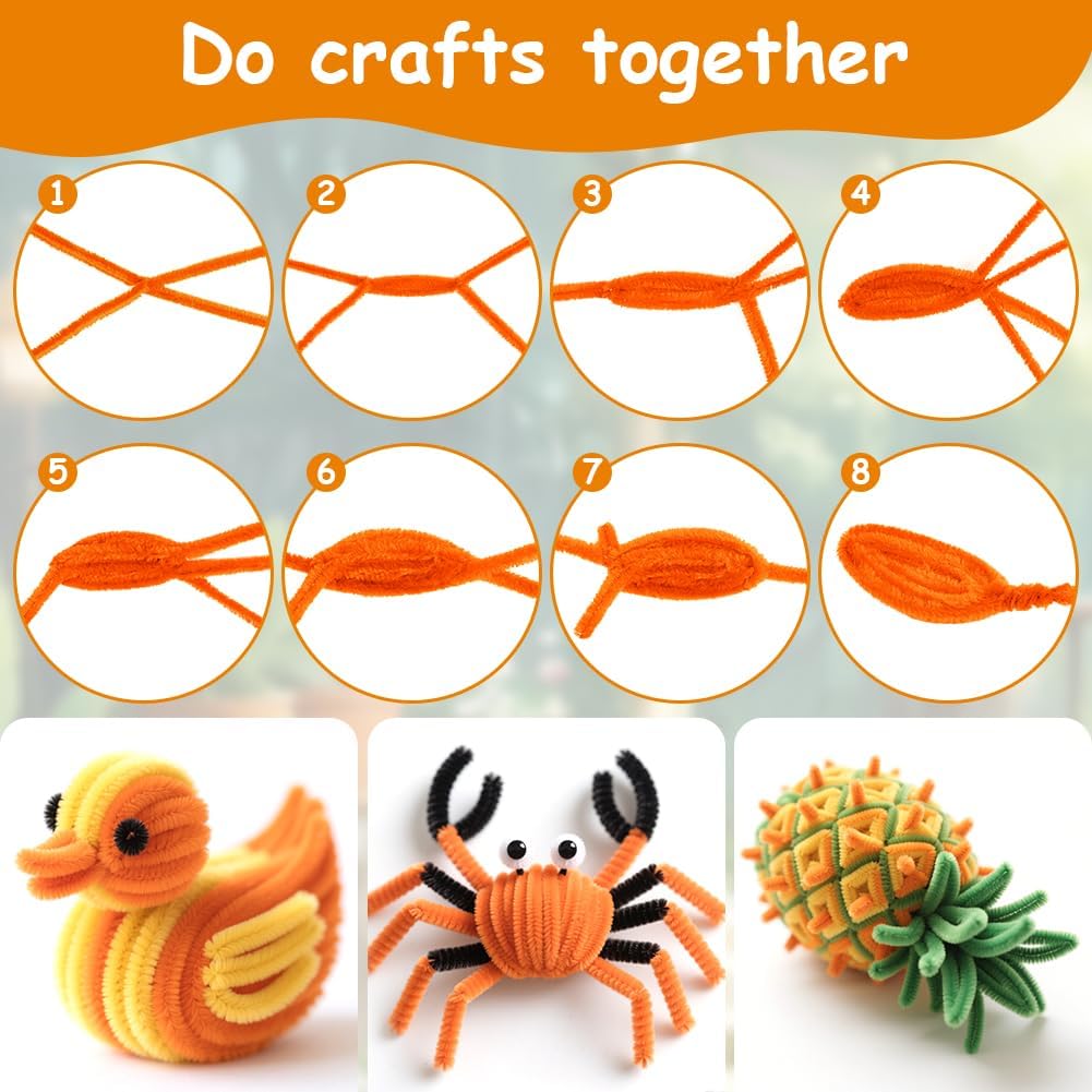 Thumbnail 5 de Ainiv 200Pcs Yellow Pipe Cleaners for Craft – 30cm Chenille Stems for DIY Arts & Crafts