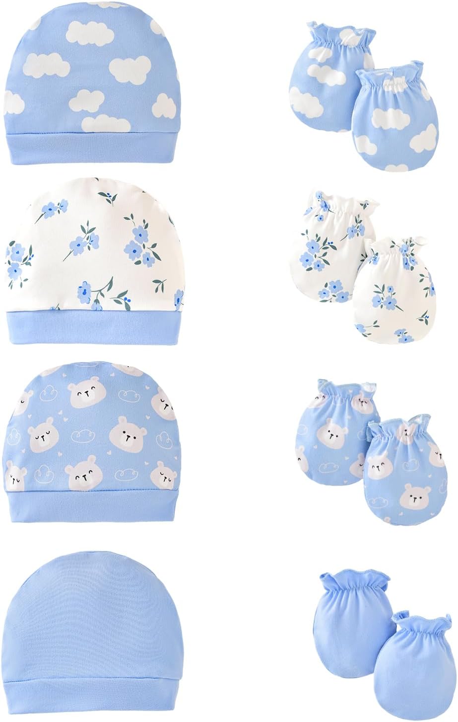 Detalle 1 de YWFSHOP Unisex Baby Layette Set with Rompers, Pants, Hats and Mittens