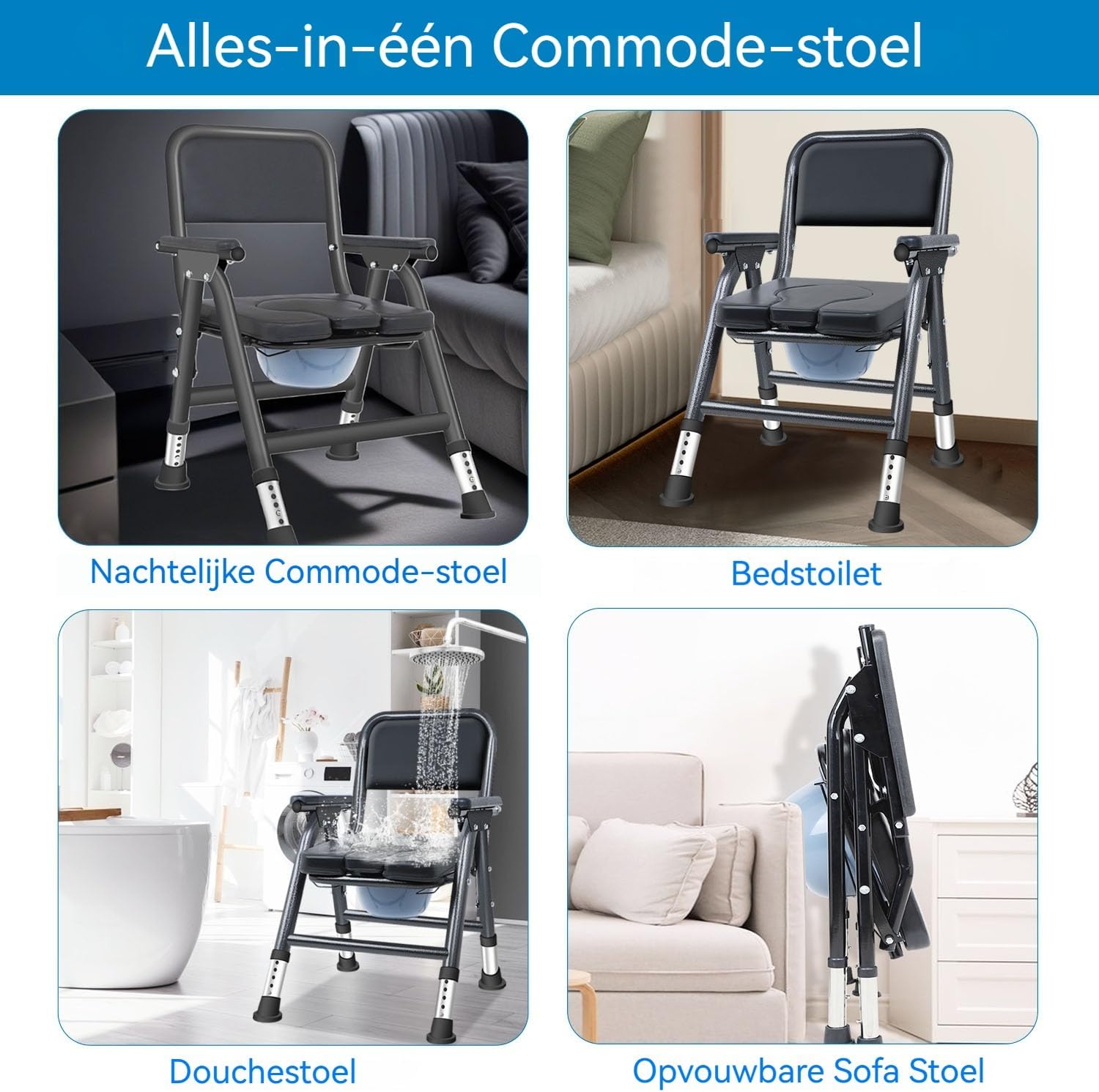 Detalle 1 de LMLJINTL LJZBY01110960 toiletstoel, inklapbaar en verstelbaar van 42–52 cm