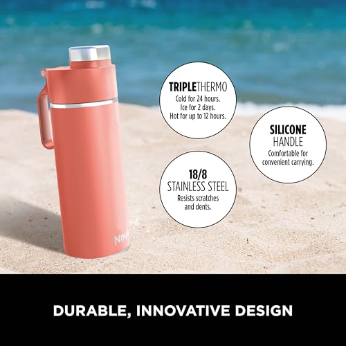 Detalle de Ninja Thirsti Water Bottle and Flask 530 ml — Coral (DW1801EUUKPE)