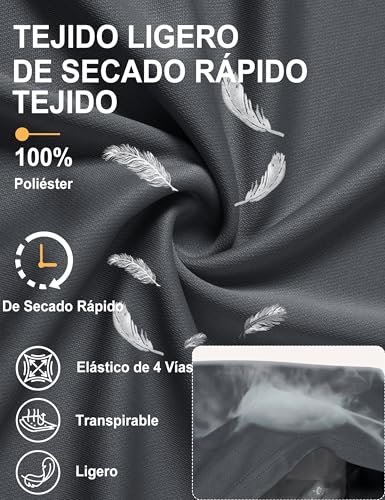 Detalle de TACVASEN Polo de manga corta para hombre — transpirable y de secado rápido (Gris Oscuro, XL)