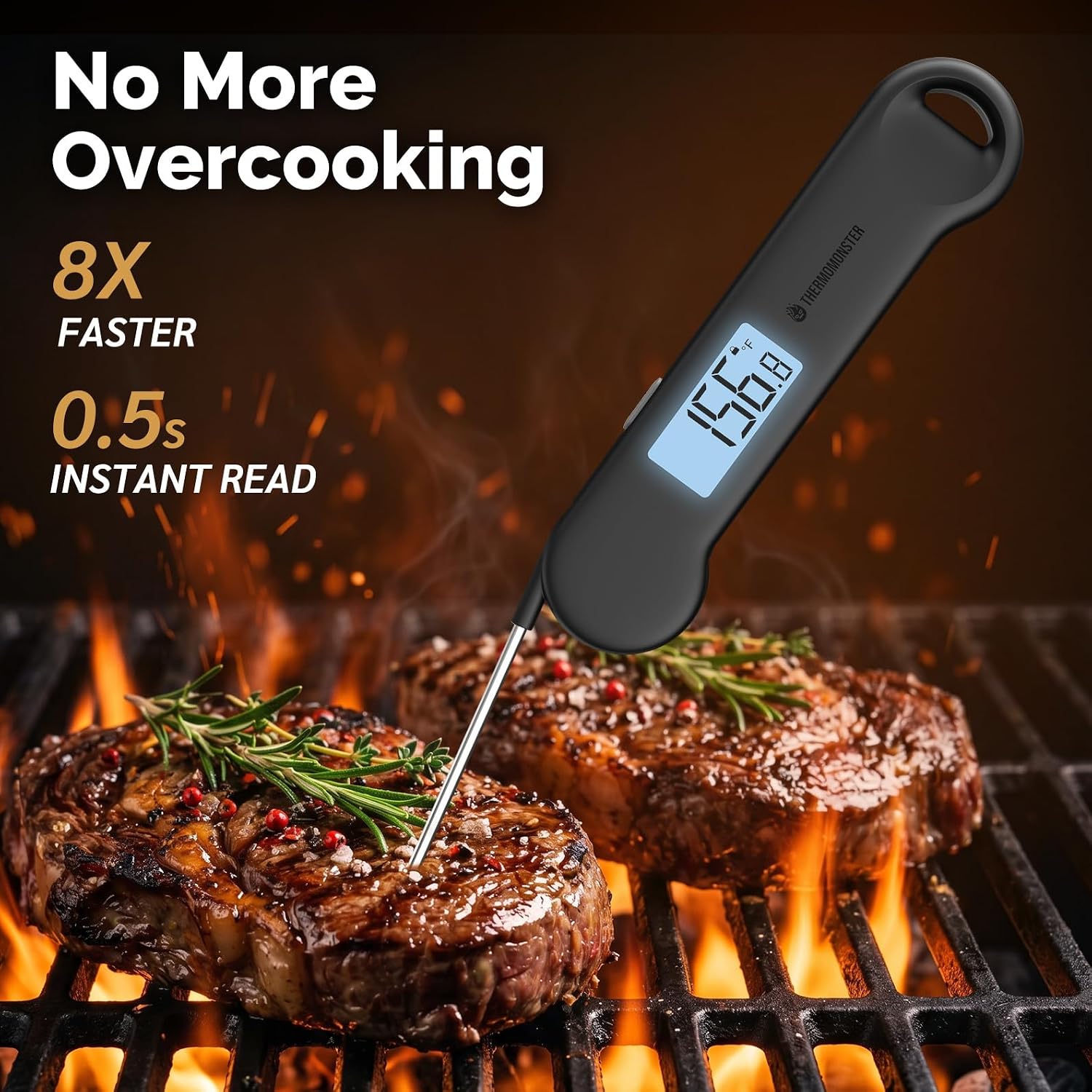 Thumbnail 1 de ThermoMonster 0.5 Sec Instant Read Meat Thermometer – Black