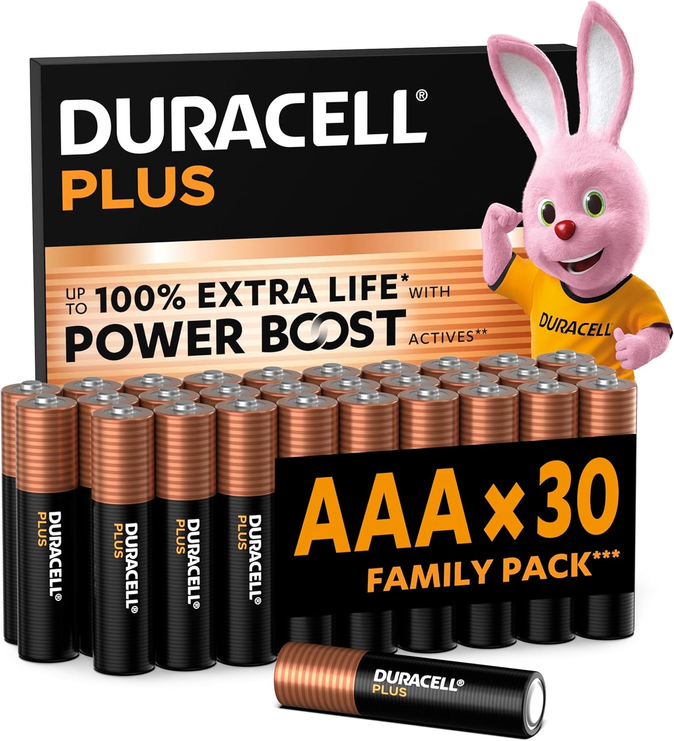 Detalle de Duracell Plus AAA Batteries (30 Pack) – 1.5V Alkaline with Power Boost Actives