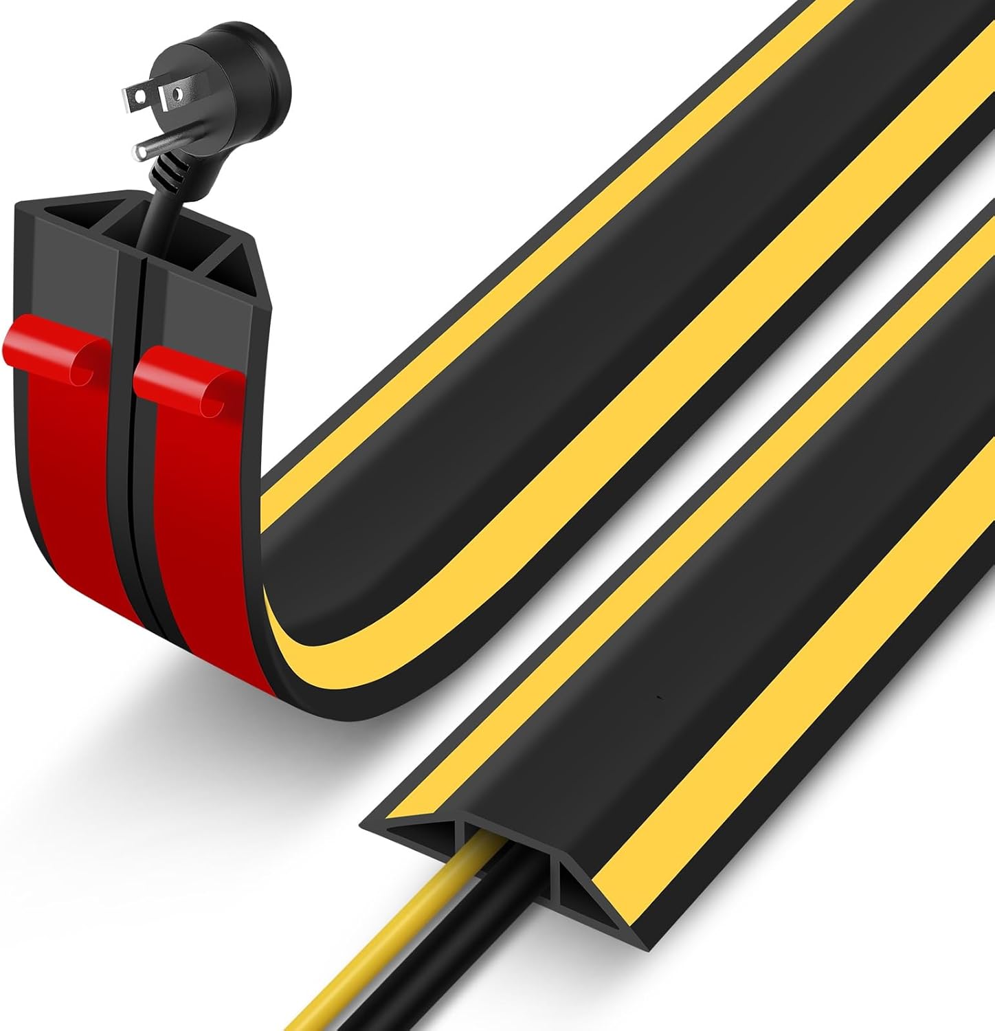 Thumbnail 6 de 2m Wood Grain Floor Cable Cover: Self-Adhesive, 2M x 50mm Cable Tidy Protector