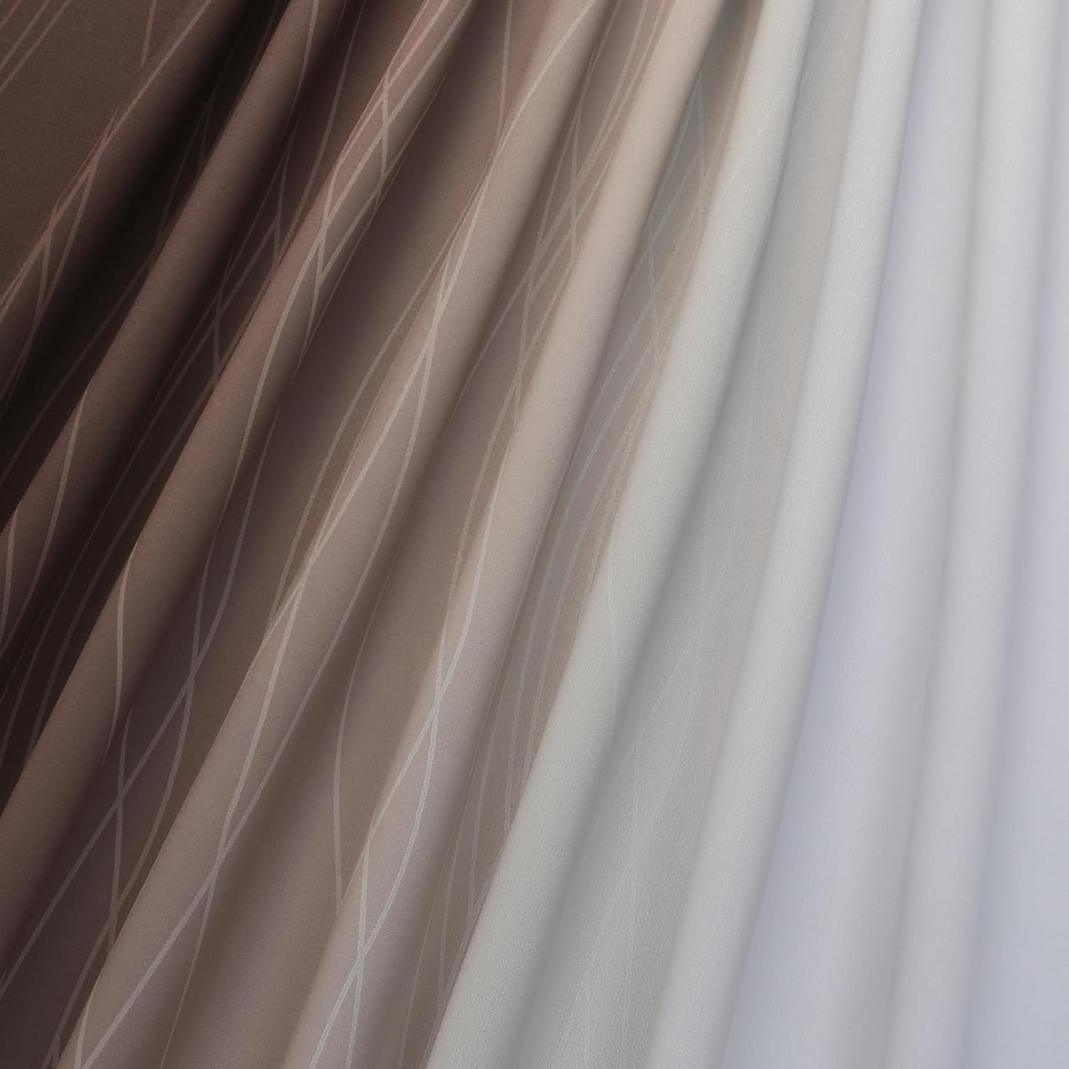 Thumbnail 6 de VEHEDE Ombre Blackout Curtains – 63 Inch Drop, Brown/Greyish White, 2 Panels
