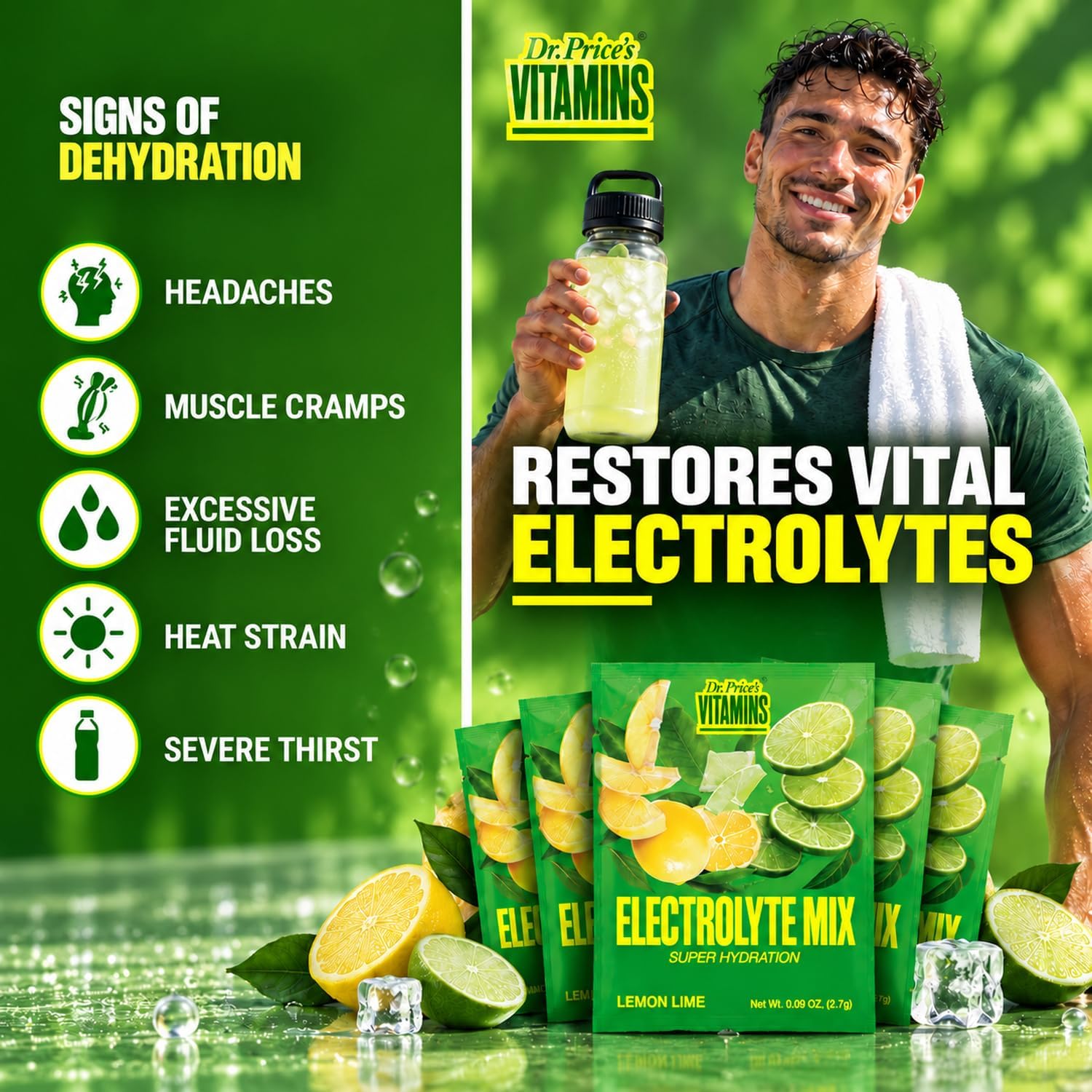 Thumbnail 2 de Dr. Price's 153 Electrolyte Powder Packets, Lemon Lime, Sugar-Free, 30 Count