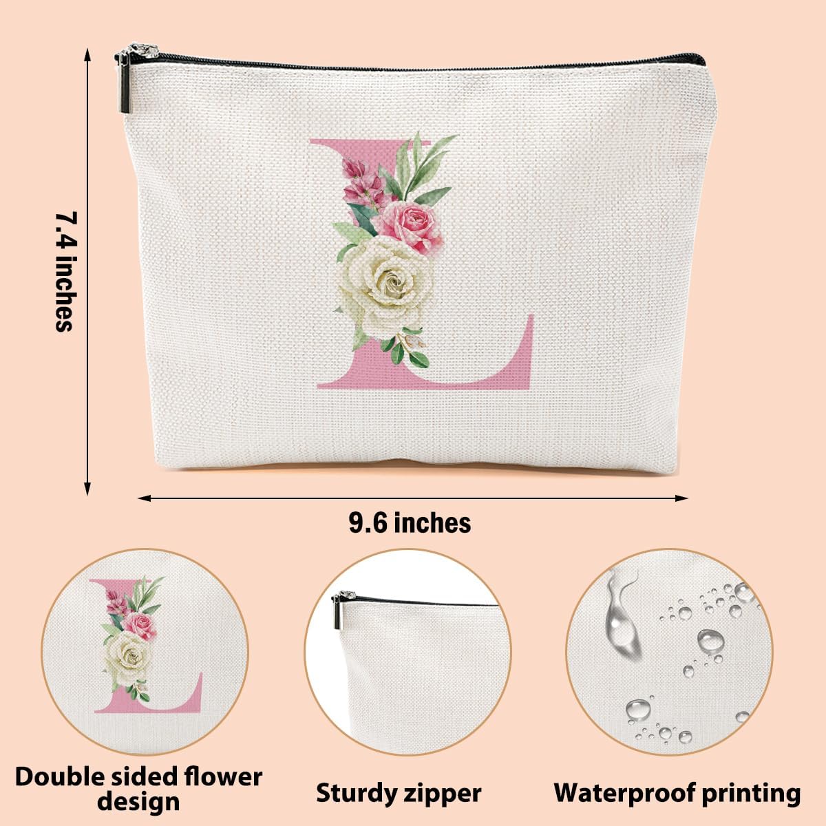 Detalle de Monogram Makeup Bag, Initial L