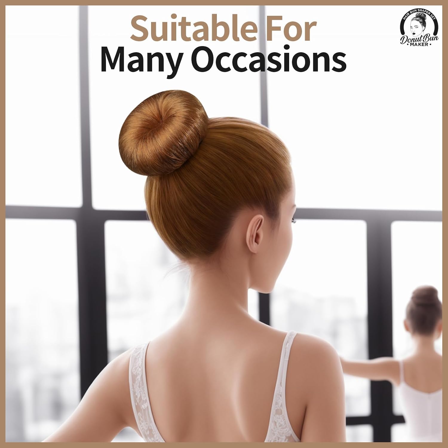 Detalle 2 de Teenitor Hair Bun Maker Set, 4 Sizes, Light Brown Donuts and 20 Pins
