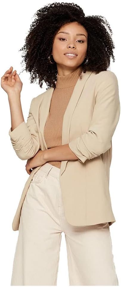 Detalle de PIECES Damenblazer PCBOSELLA mit 3/4-Ärmeln und leichtem Stoff