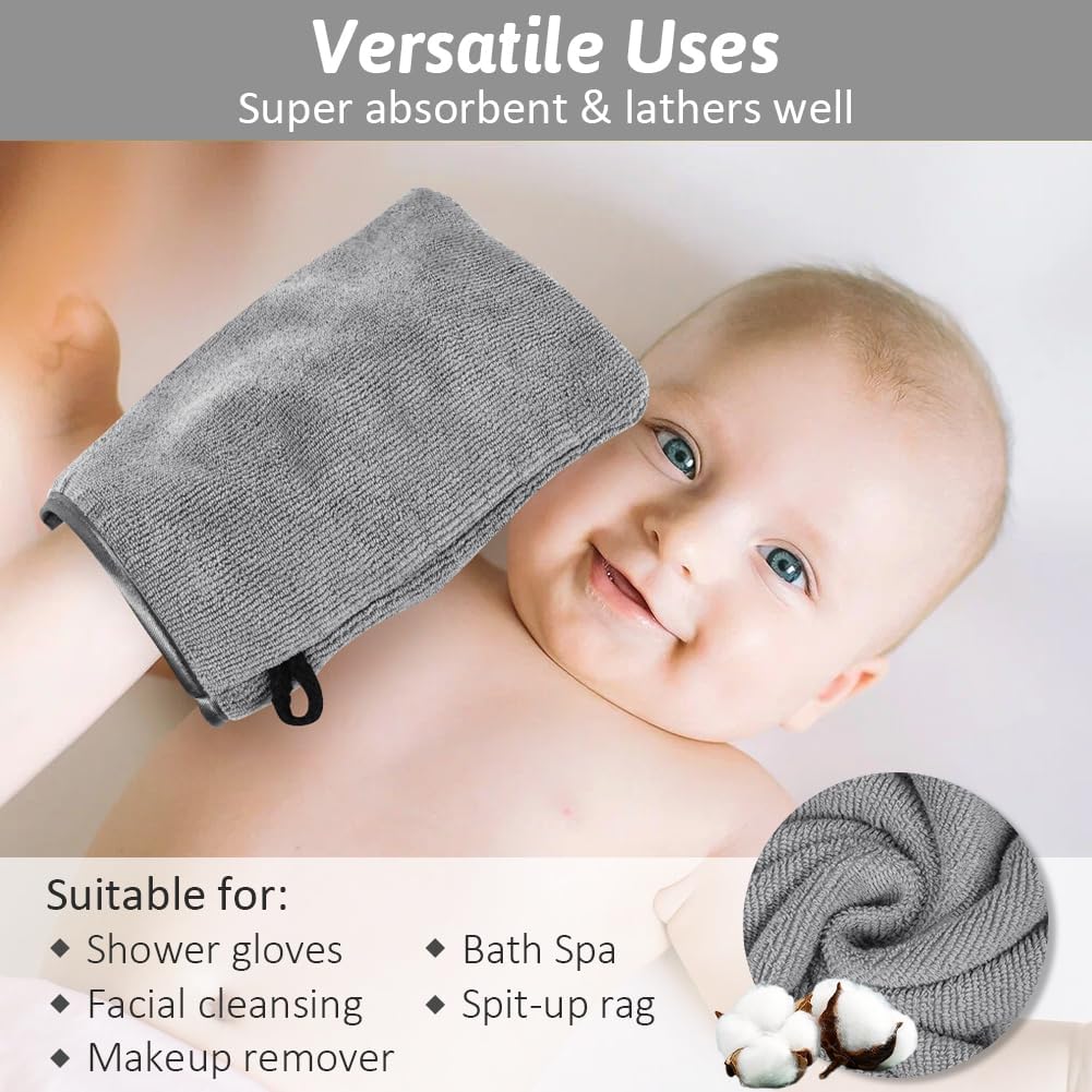 Detalle de HOTUT microfiber body wash mitts 15x20cm