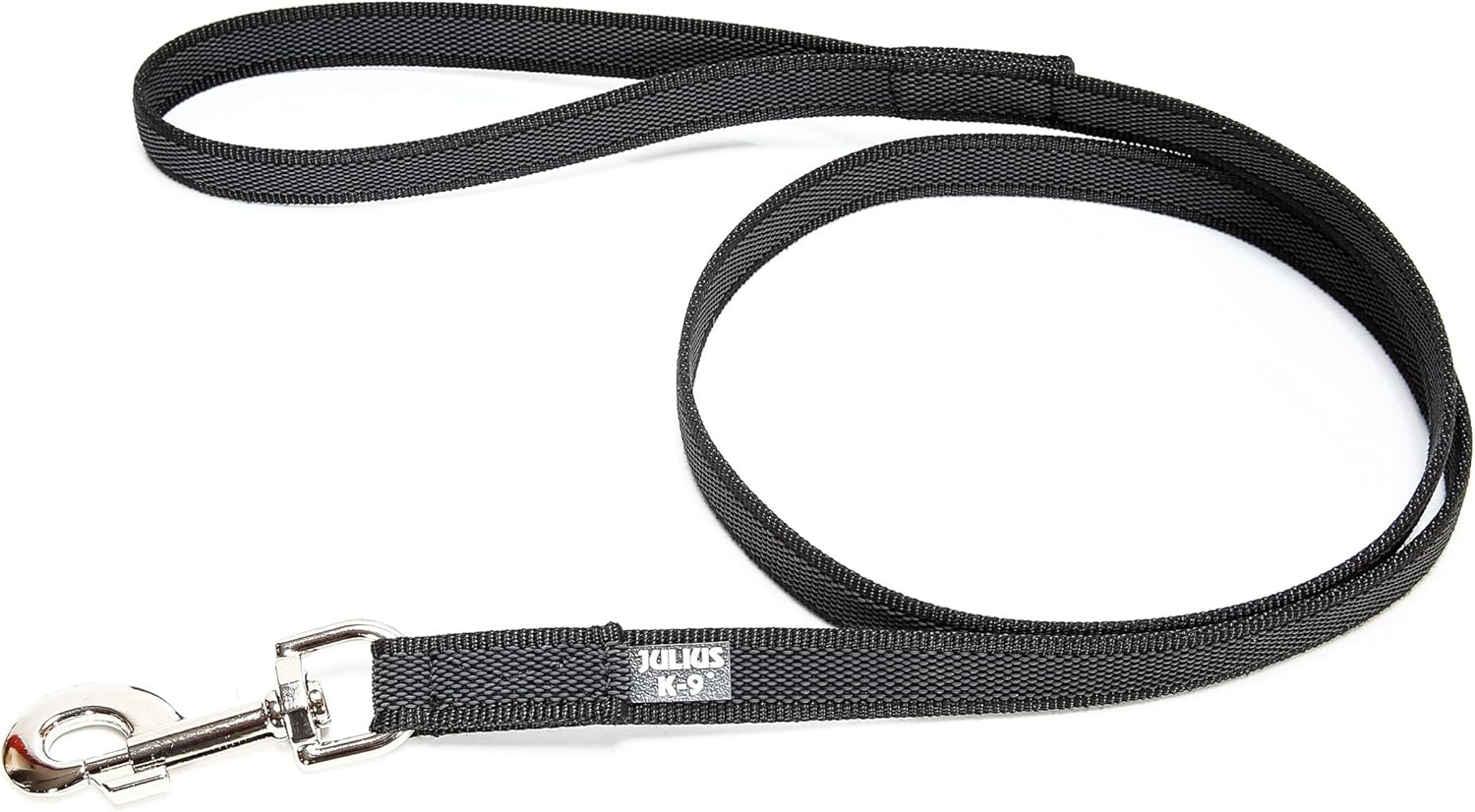 Julius-K9 Color & Gray Super Presa Guinzaglio Con Manico, 20 mm x 2 m, Nero