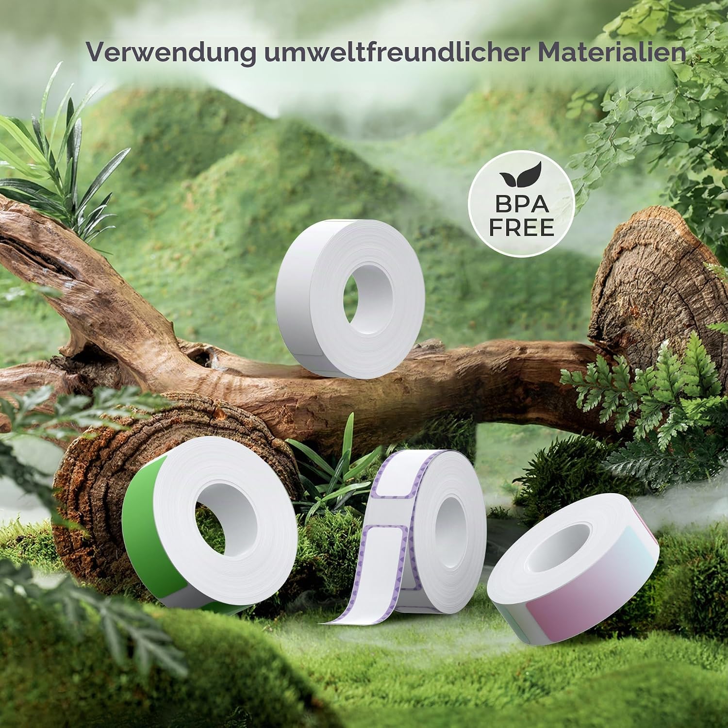 Detalle de NELKO P21 Etikettenhersteller-Band 14 × 40 mm – Thermoetikettenpapier, 180 Etiketten/Rolle, BPA-frei
