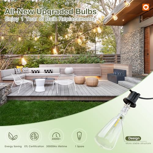 Thumbnail 6 de addlon 52(48+4) FT Solar String Lights: Remote-Dimmable, All-Weather Edison-Style Outdoor Ambience