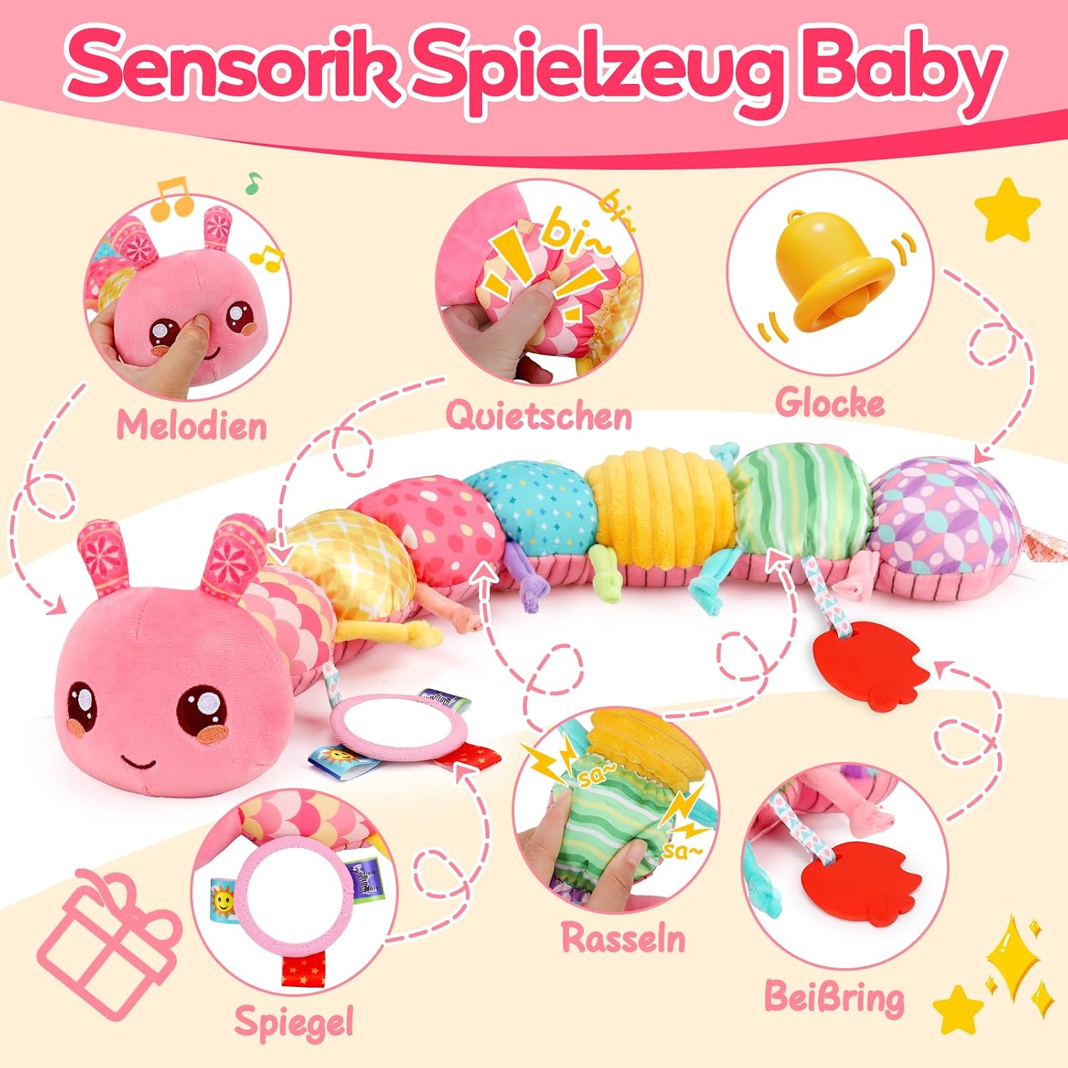 Thumbnail 1 de Baby Spielzeug Raupe Musikspielzeug 50 cm