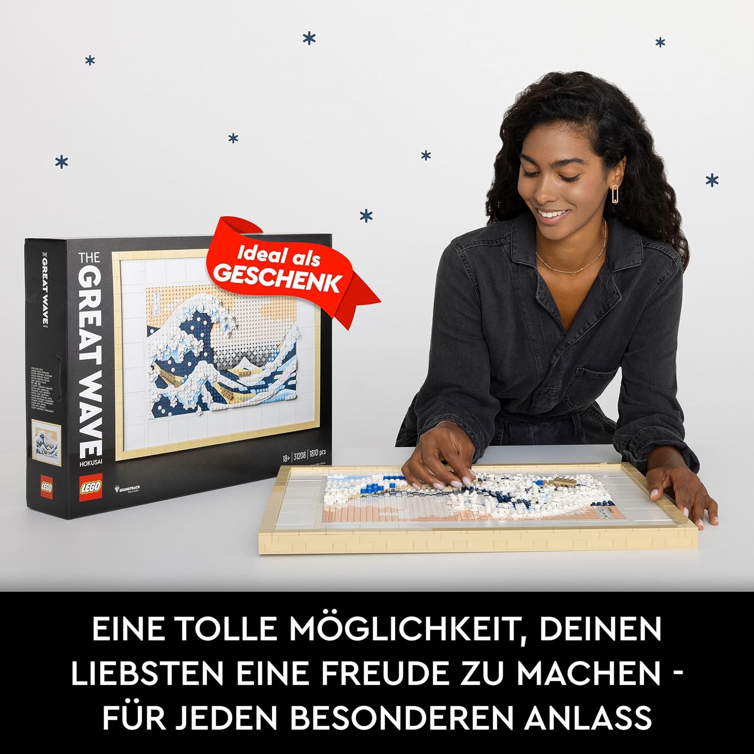 Thumbnail 5 de LEGO Art 31208 „Hokusai – Große Welle“: gerahmte 3D-Wanddeko zum Selberbauen (1.810 Teile)
