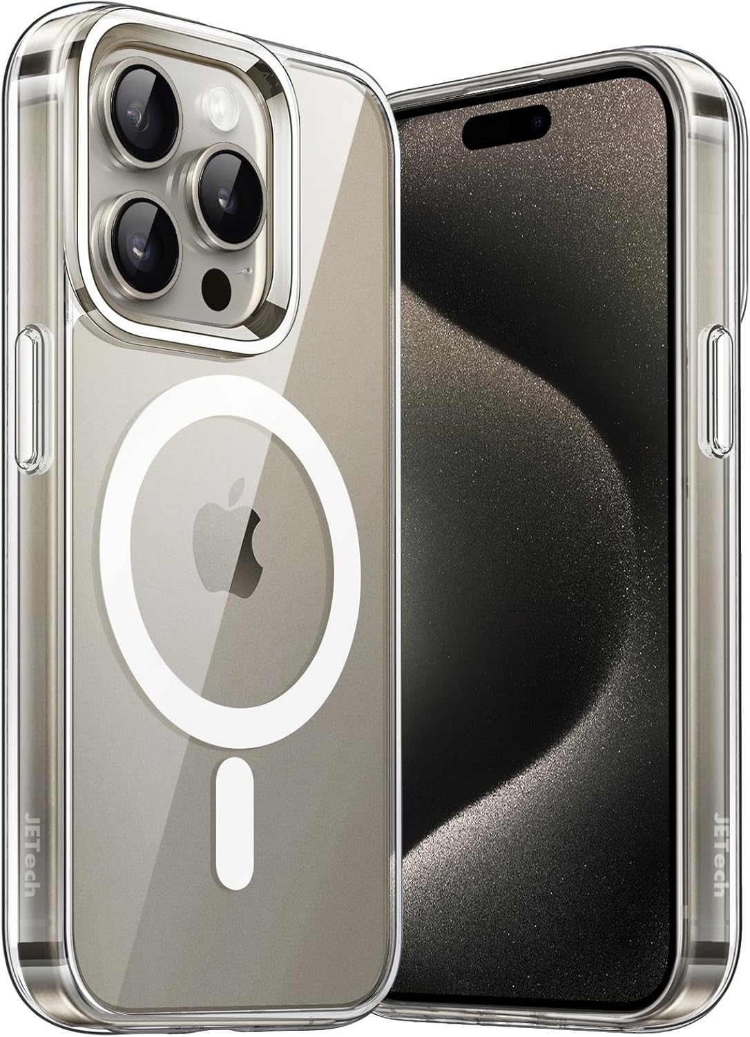 Detalle de JETech Coque Magnétique pour iPhone 15 Pro 6,1 pouces — Transparente et Antichoc, MagSafe