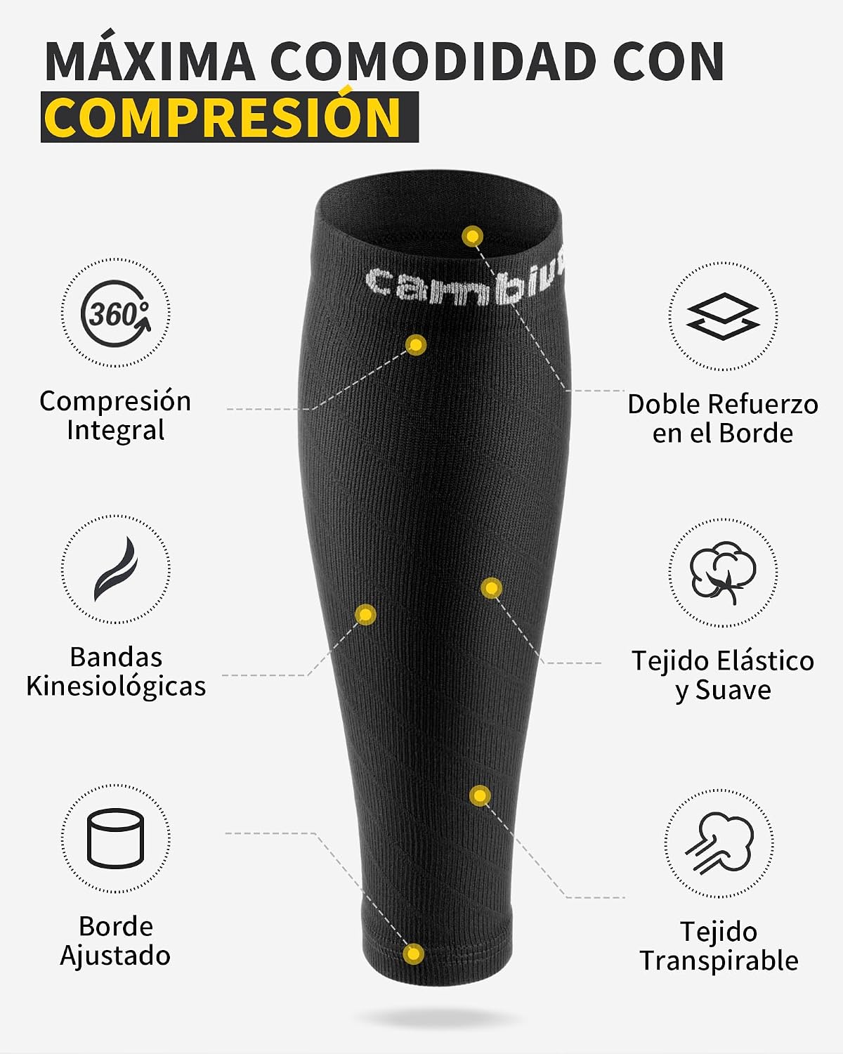 Detalle de CAMBIVO Medias de Compresión 2 Pares