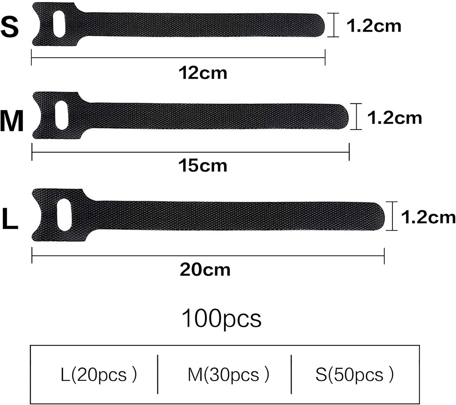 Thumbnail 1 de Rhimooay Klettkabelbinder 100 Stück 🔗