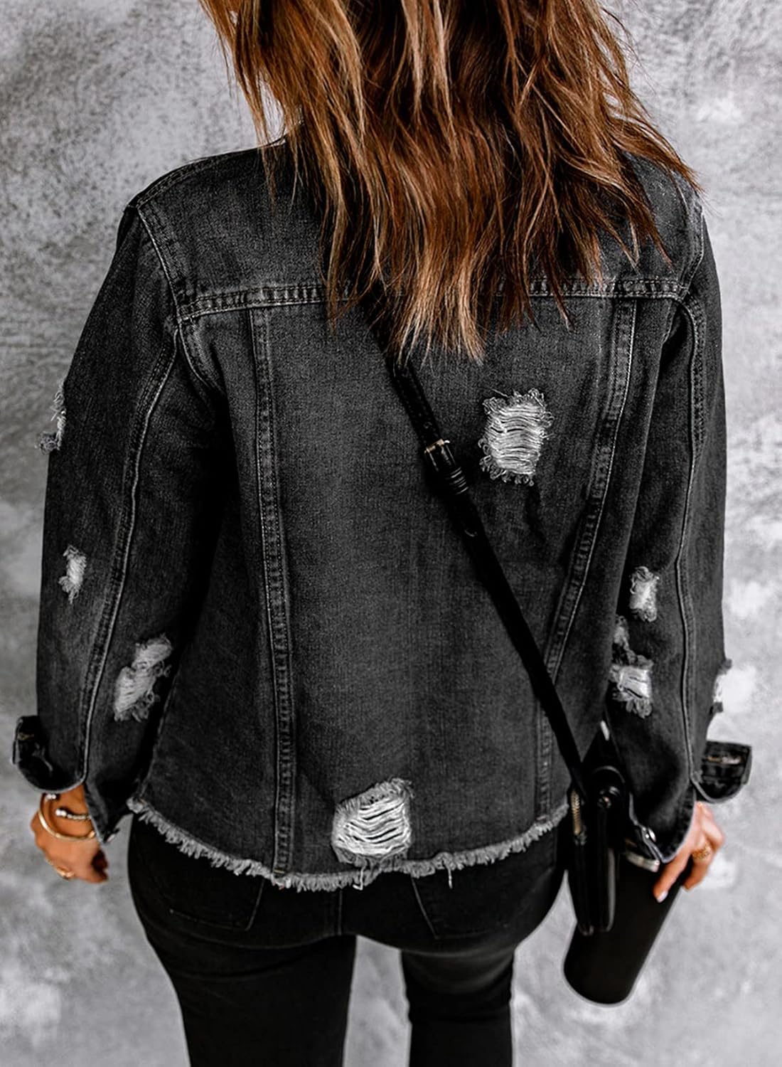 Detalle 2 de EVALESS Boyfriend Washed Crop Denim Jacket