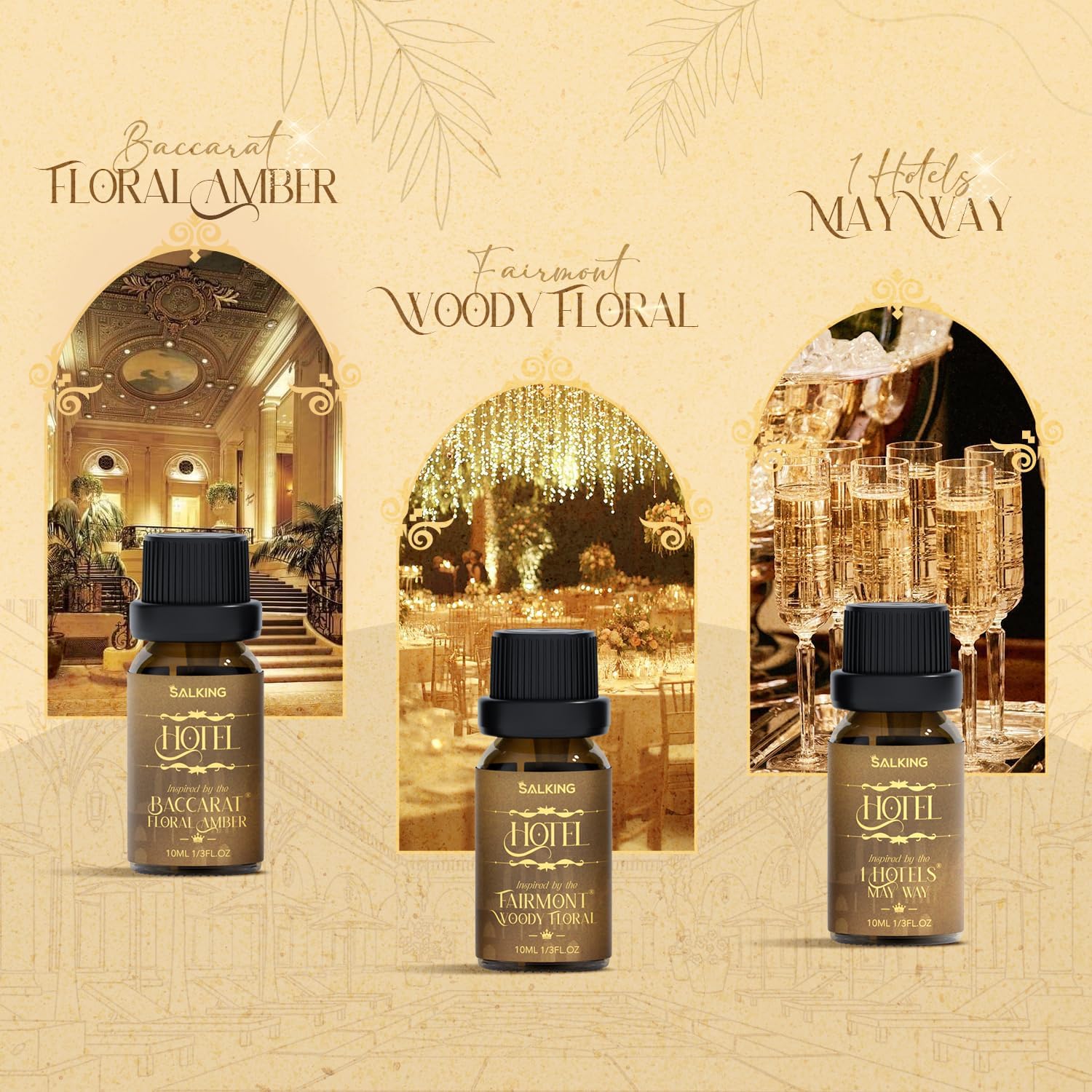 Detalle de SALKING Luxury Hotel Diffuser Oil Set 6-pack