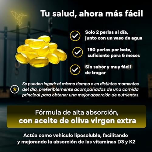 Thumbnail 4 de SEVENS NUTRITION Vitamina D3 y K2 MK7 4000 UI/200 µg en Aceite de Oliva Virgen Extra — Alta Biodisponibilidad para Huesos, Músculos e Inmunidad
