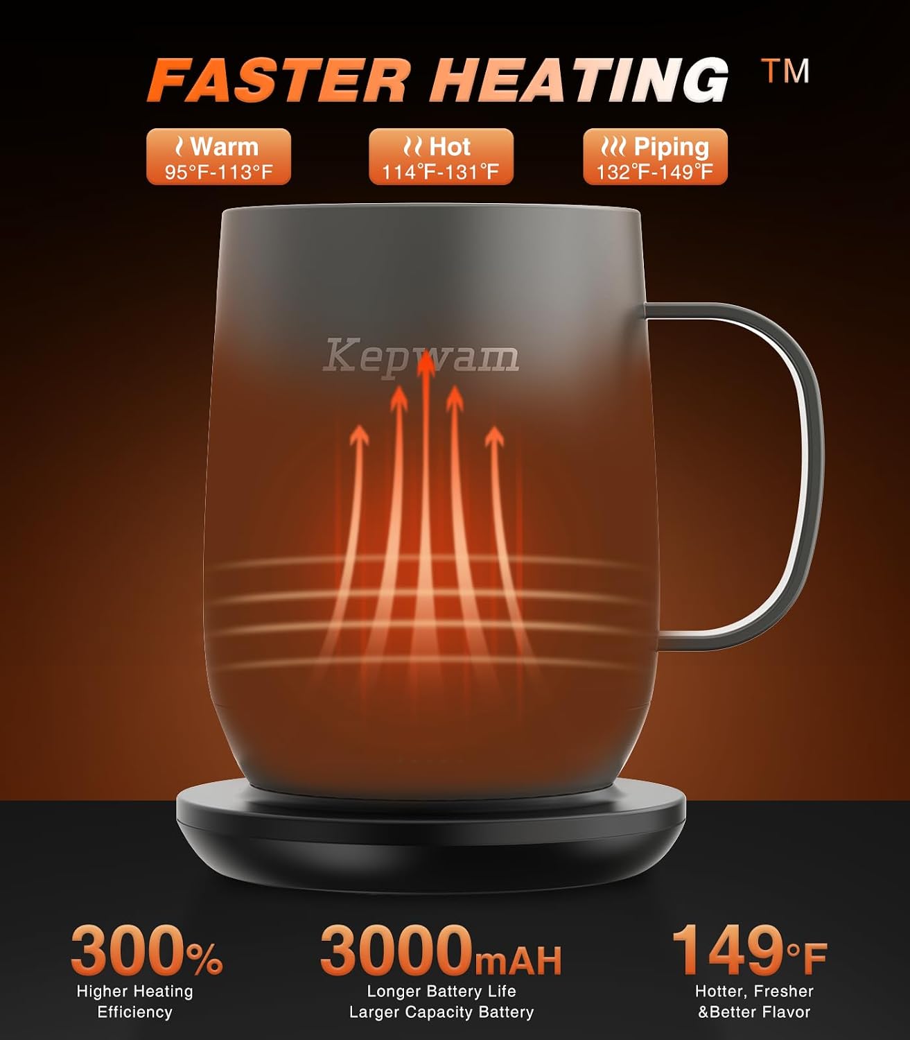 Thumbnail 1 de Kepwam T2 Self-Heating Coffee Mug 16oz, 150 Min