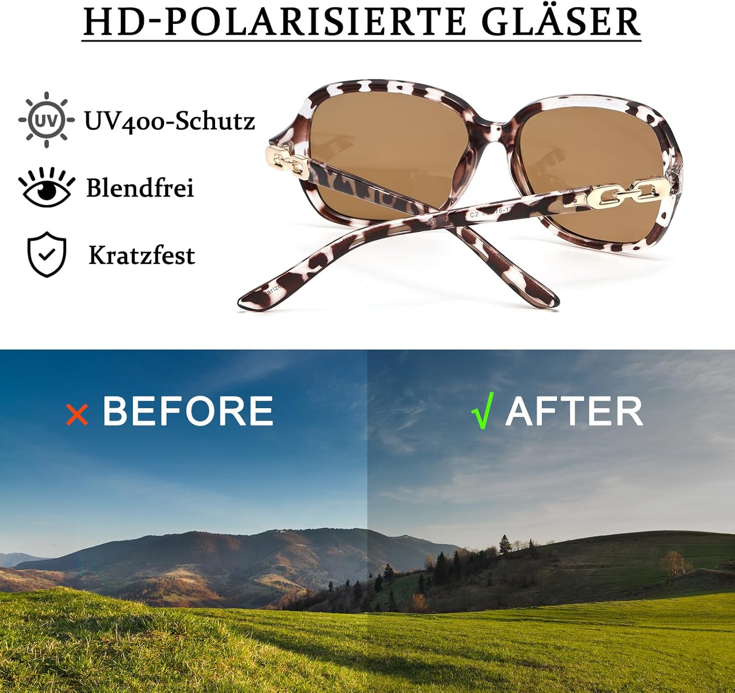 Thumbnail 3 de D Lolylad Nachtsichtbrille für Damen und Herren – gelbe Nachtfahrbrille mit polarisierten UV-Gläsern